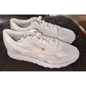 REEBOK ROYAL CLASSIC LEATHER NYLON WHITE STEEL MENS SIZE‎ 6.5 NEW WITH Tags